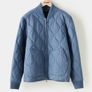 Todd Snyder Blue Quilted Bomber Jacket